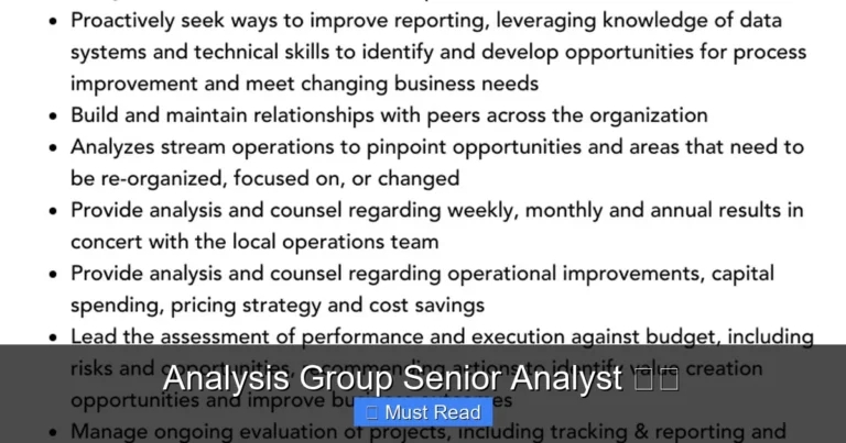 Analysis Group Senior Analyst 一畝