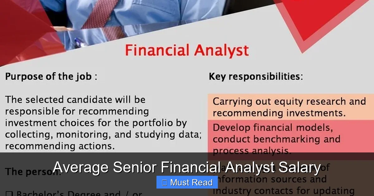 Average Senior Financial Analyst Salary