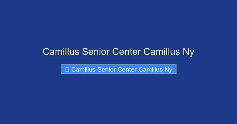 Camillus Senior Center Camillus Ny