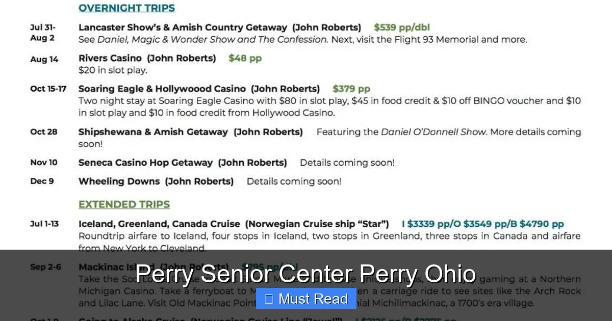Perry Senior Center Perry Ohio