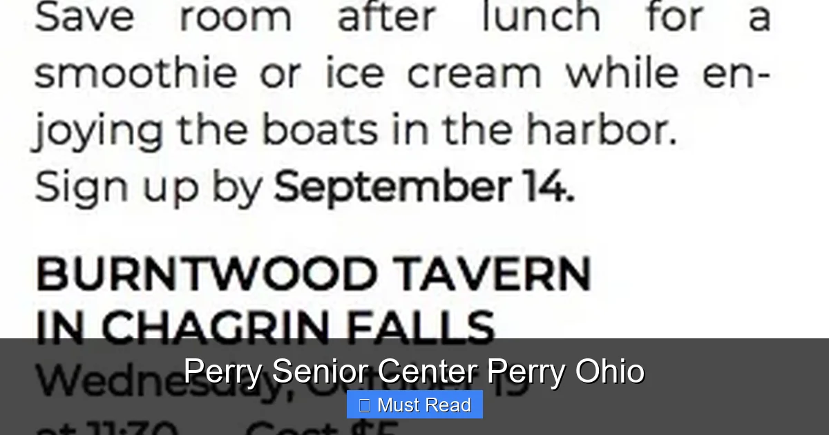 Perry Senior Center Perry Ohio