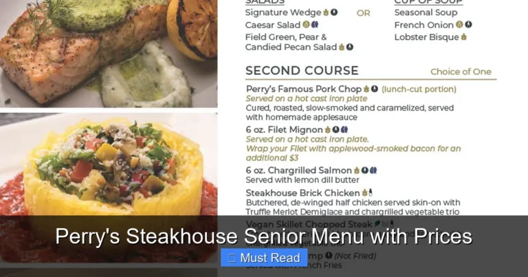 Perry's Steakhouse Senior Menu with Prices