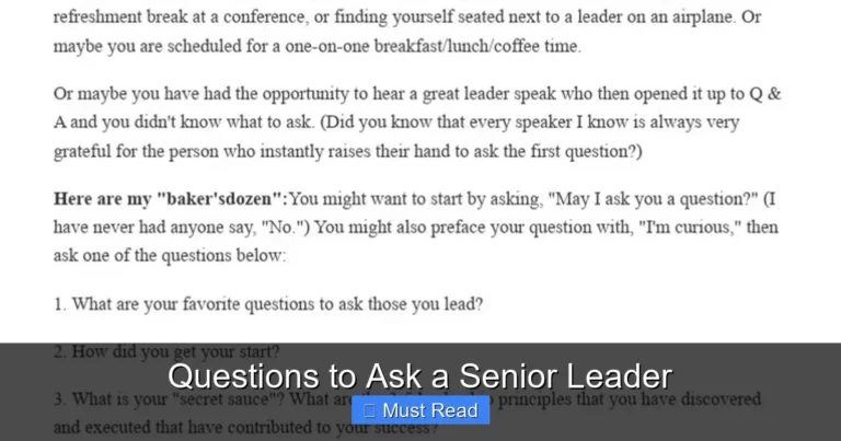 Questions to Ask a Senior Leader