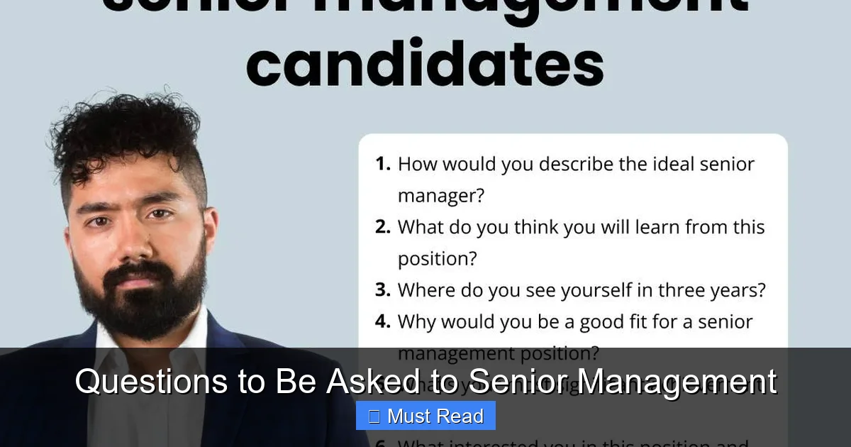 Questions to Be Asked to Senior Management