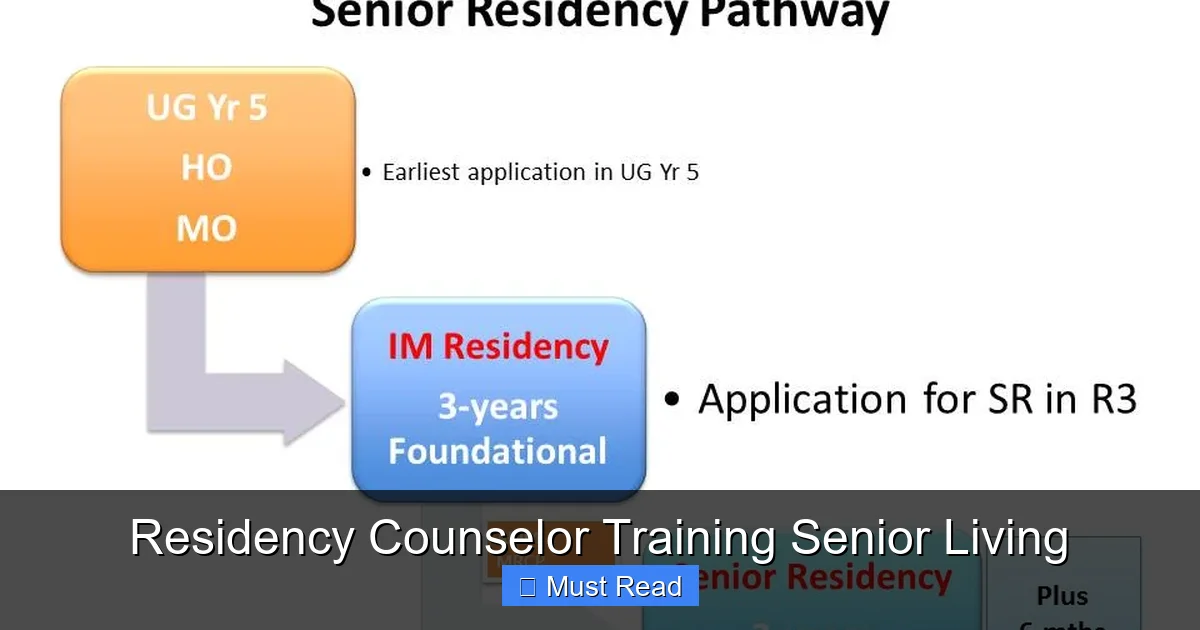 Residency Counselor Training Senior Living