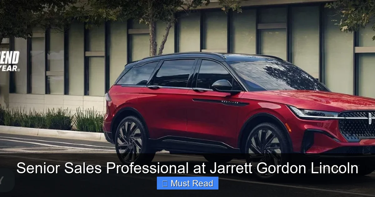 Senior Sales Professional at Jarrett Gordon Lincoln
