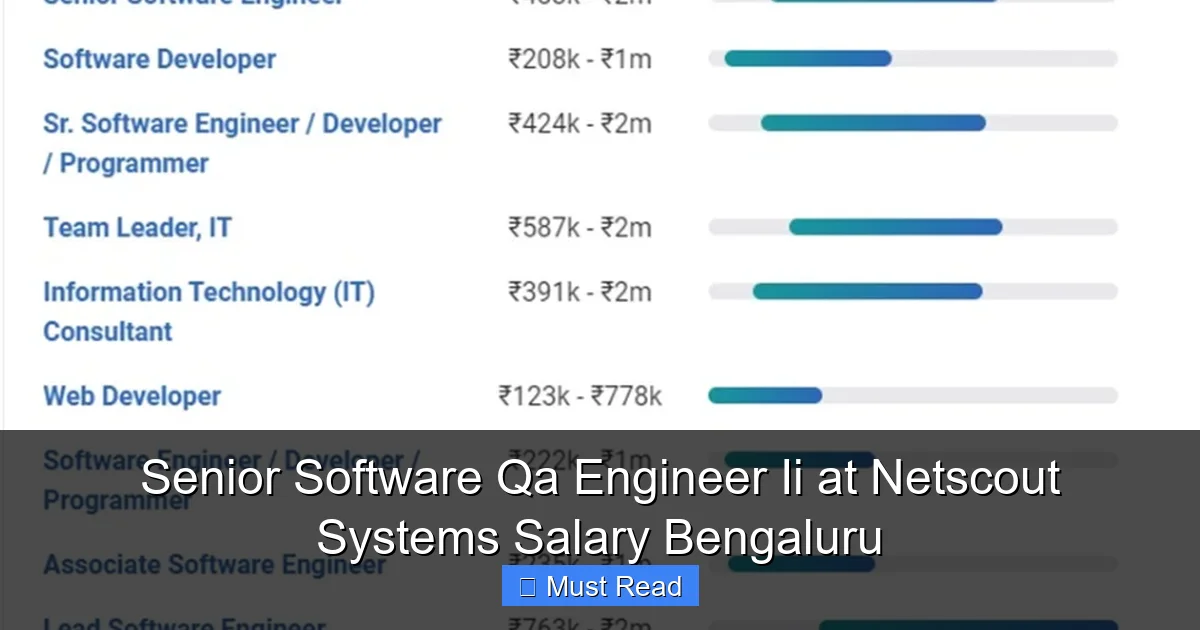 Senior Software Qa Engineer Ii at Netscout Systems Salary Bengaluru