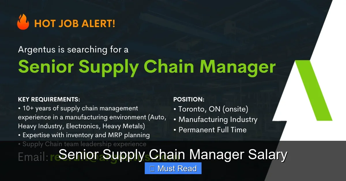 Senior Supply Chain Manager Salary
