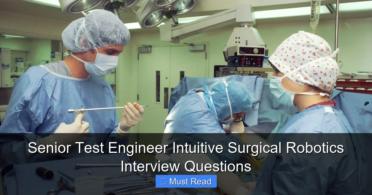 Senior Test Engineer Intuitive Surgical Robotics Interview Questions