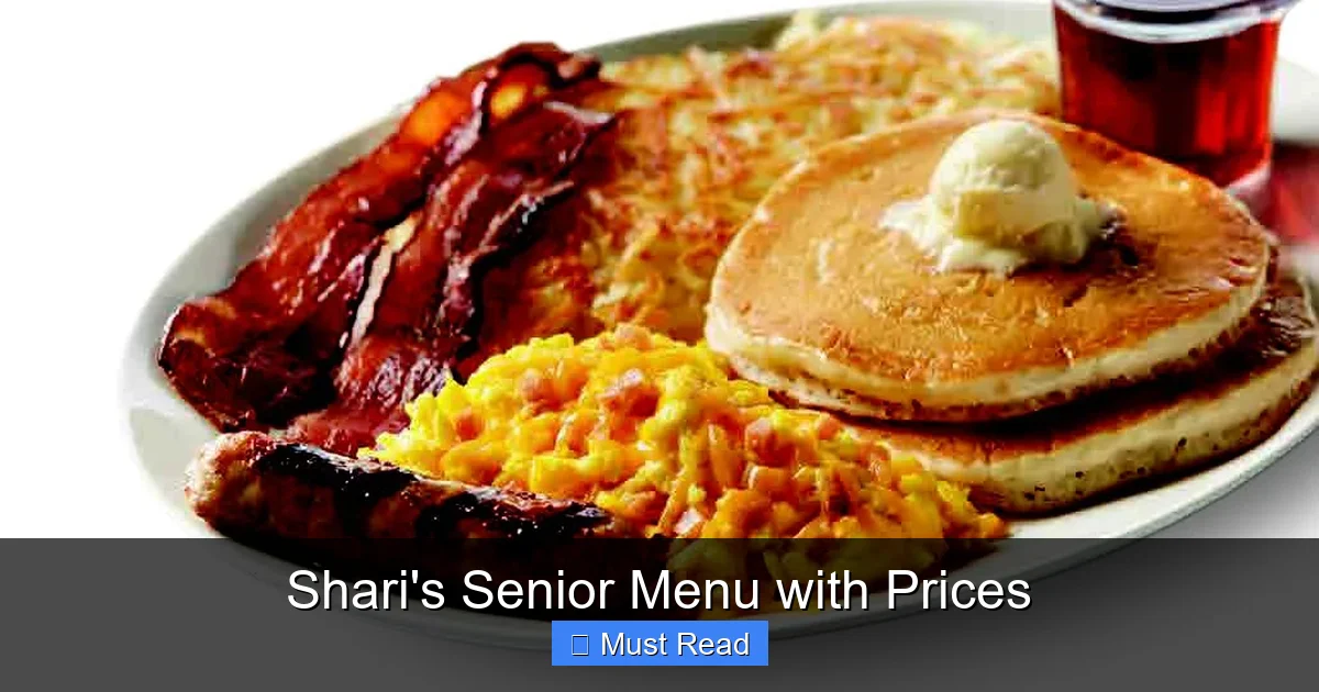 Shari's Senior Menu with Prices