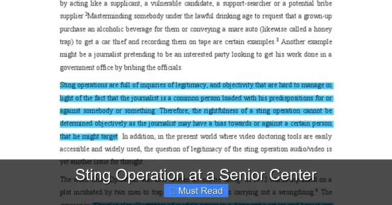 Sting Operation at a Senior Center