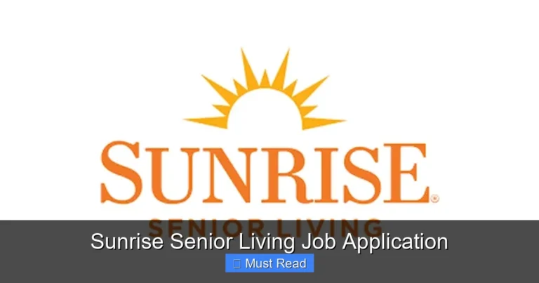 Sunrise Senior Living Job Application