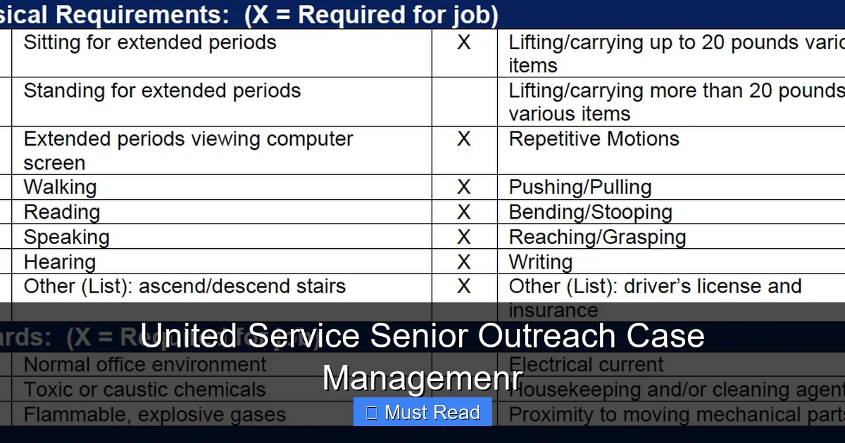 United Service Senior Outreach Case Managemenr