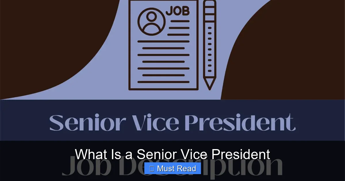 What Is a Senior Vice President