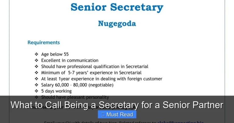 What to Call Being a Secretary for a Senior Partner