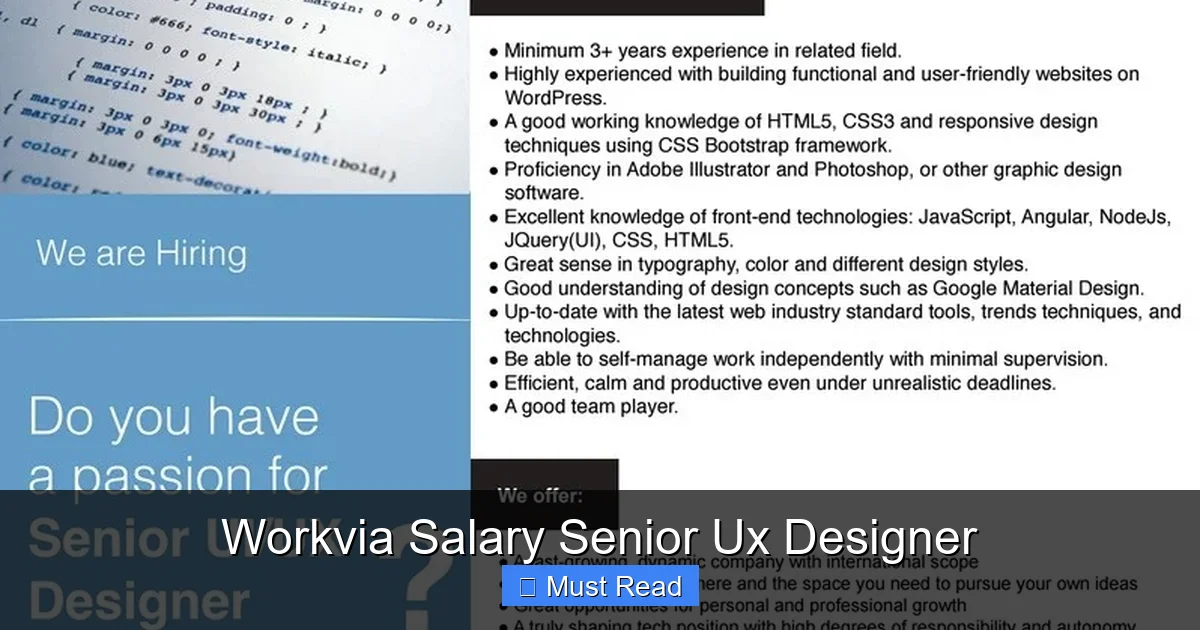 Workvia Salary Senior Ux Designer