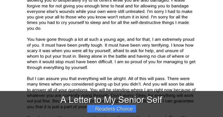 A Letter to My Senior Self