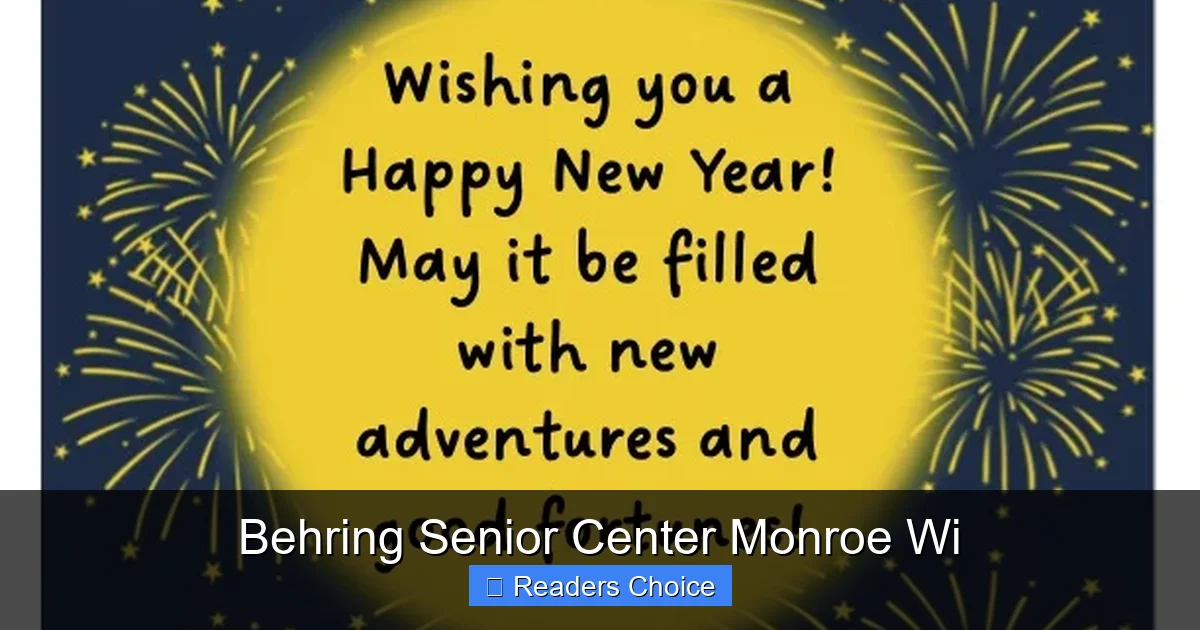 Behring Senior Center Monroe Wi