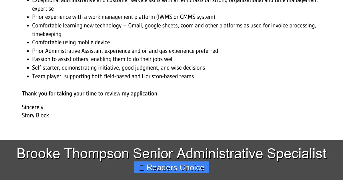 Brooke Thompson Senior Administrative Specialist