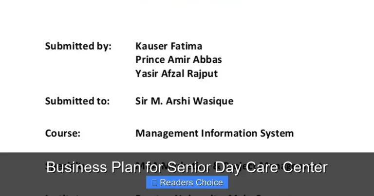 Business Plan for Senior Day Care Center