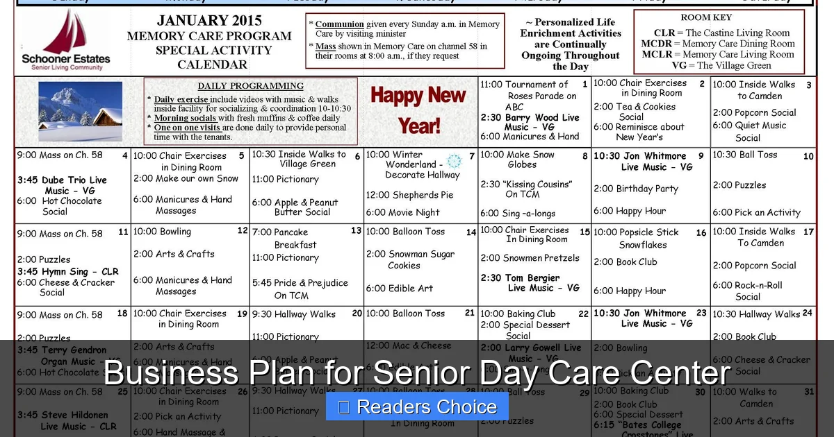Business Plan for Senior Day Care Center