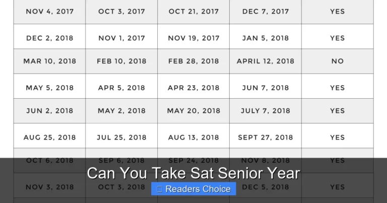 Can You Take Sat Senior Year