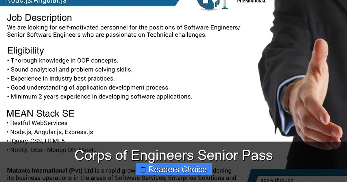 Corps of Engineers Senior Pass