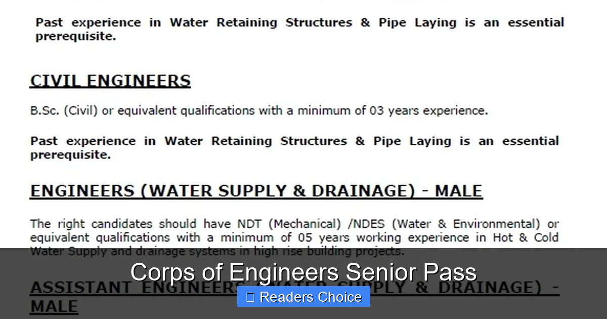 Corps of Engineers Senior Pass