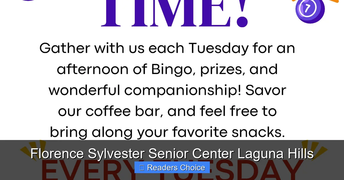 Florence Sylvester Senior Center Laguna Hills