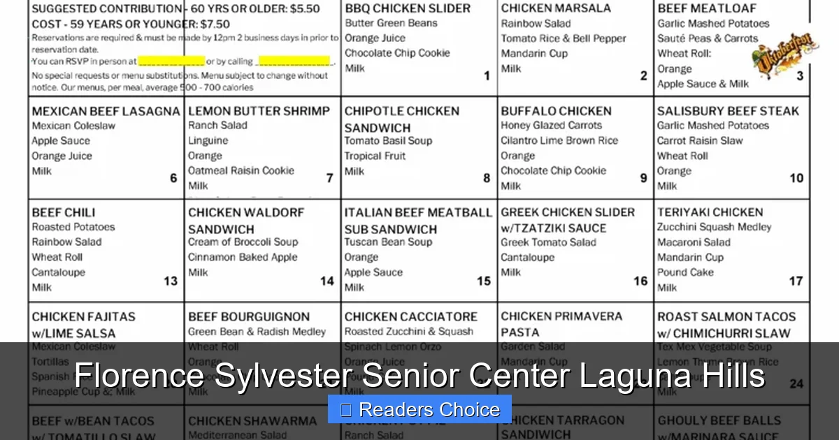 Florence Sylvester Senior Center Laguna Hills