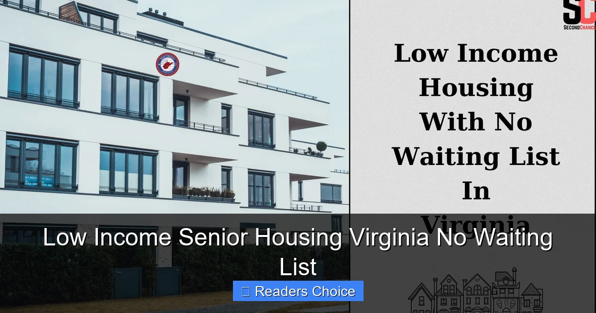 Low Income Senior Housing Virginia No Waiting List