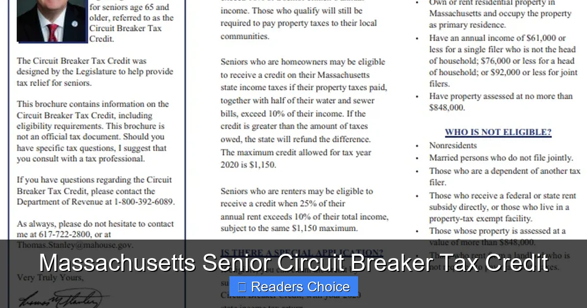 Massachusetts Senior Circuit Breaker Tax Credit