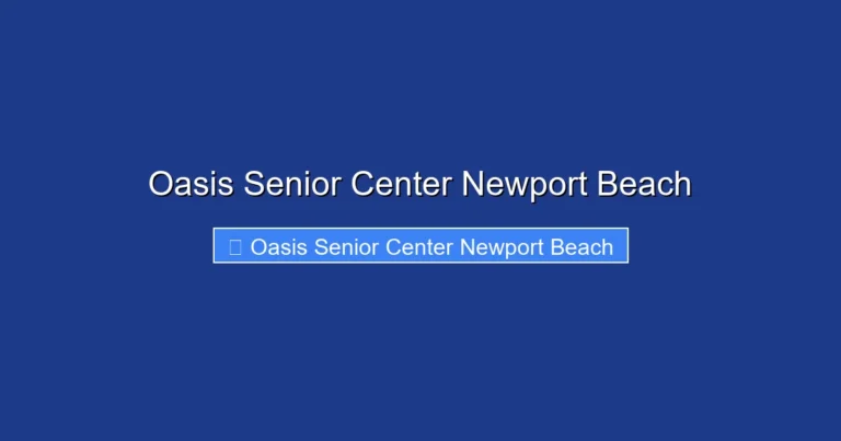 Oasis Senior Center Newport Beach