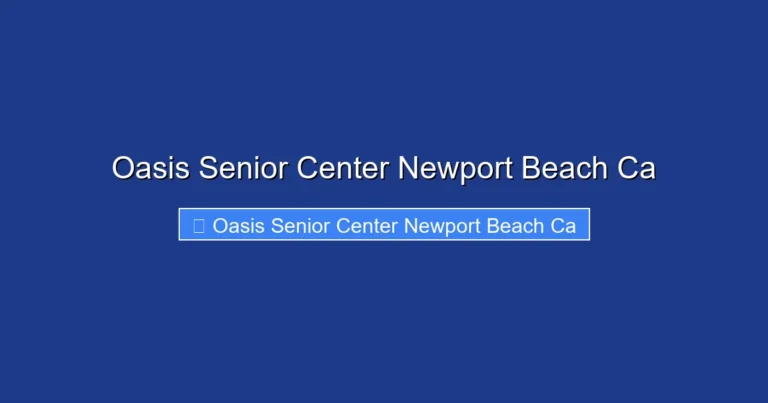 Oasis Senior Center Newport Beach Ca