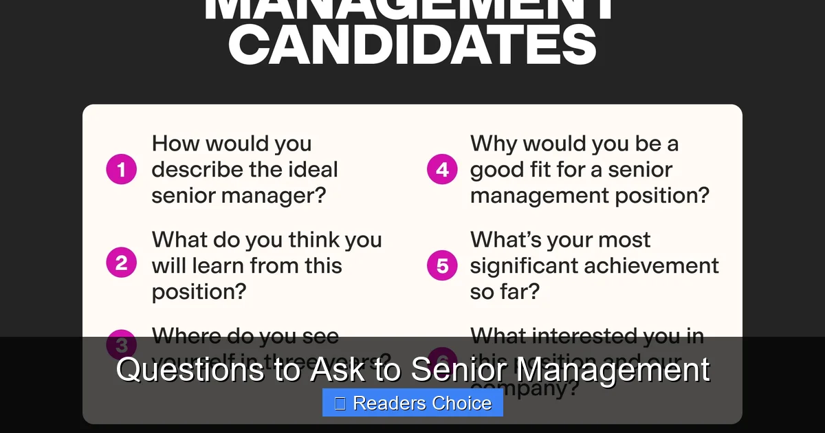 Questions to Ask to Senior Management