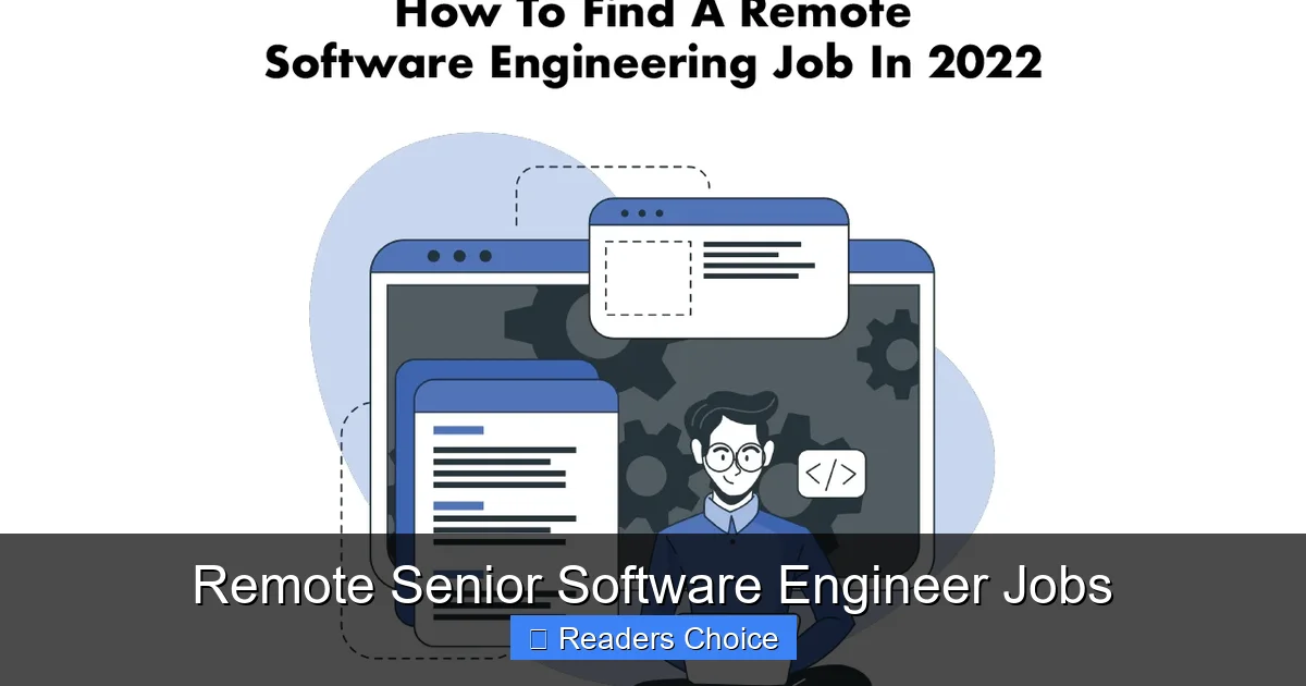 Remote Senior Software Engineer Jobs
