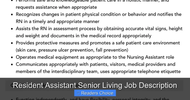 Resident Assistant Senior Living Job Description