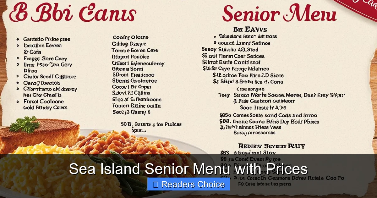 Sea Island Senior Menu with Prices
