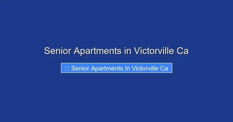 Senior Apartments in Victorville Ca