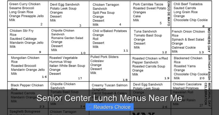 Senior Center Lunch Menus Near Me