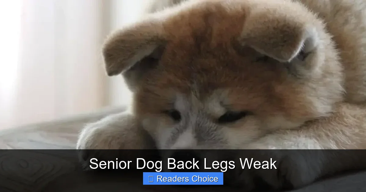 Senior Dog Back Legs Weak