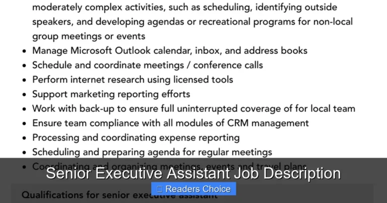 Senior Executive Assistant Job Description