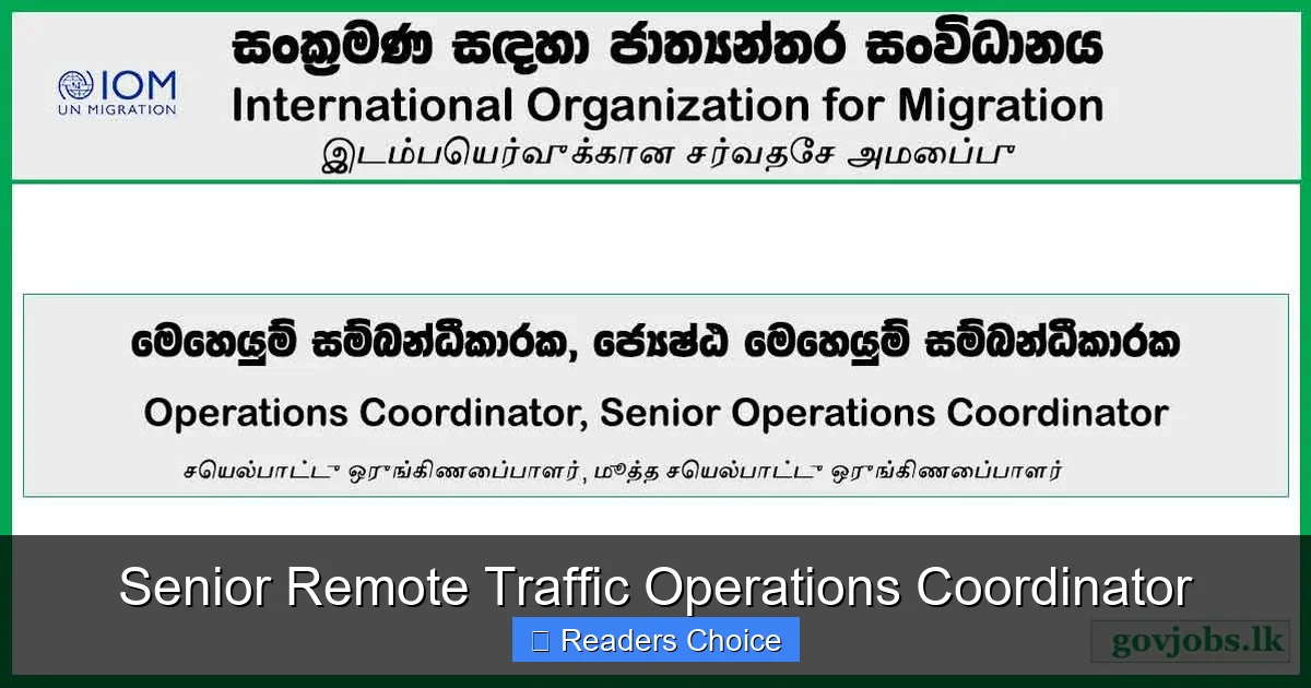 Senior Remote Traffic Operations Coordinator