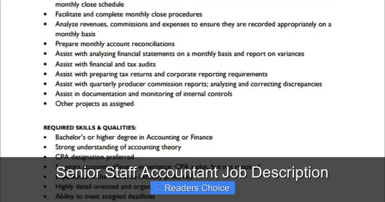 Senior Staff Accountant Job Description