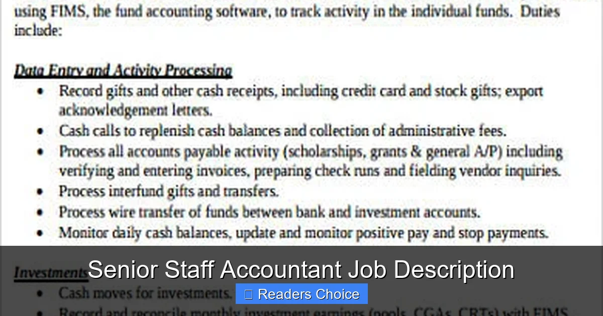Senior Staff Accountant Job Description