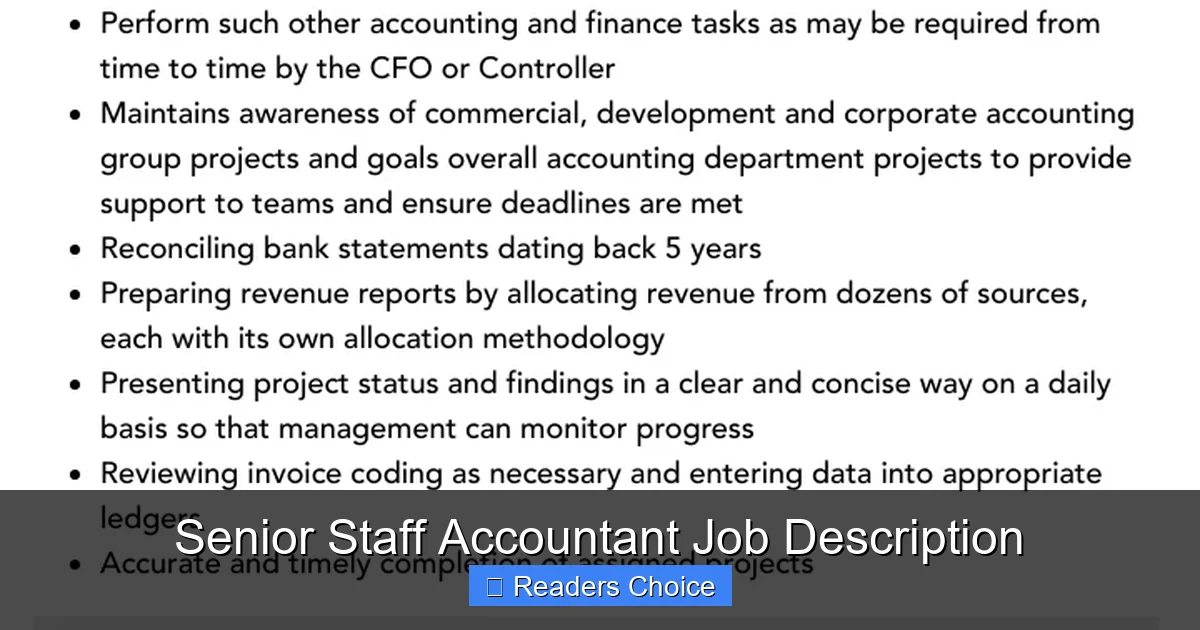 Senior Staff Accountant Job Description