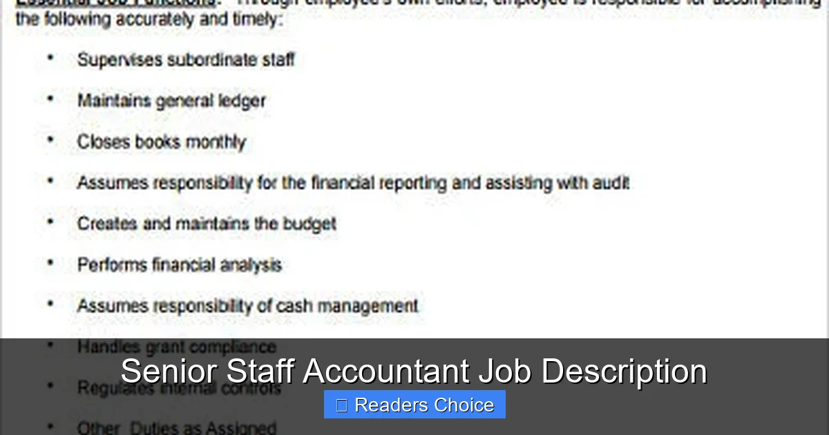 Senior Staff Accountant Job Description