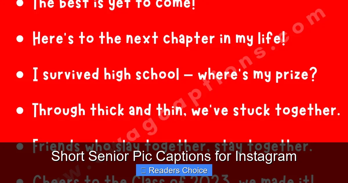 Short Senior Pic Captions for Instagram
