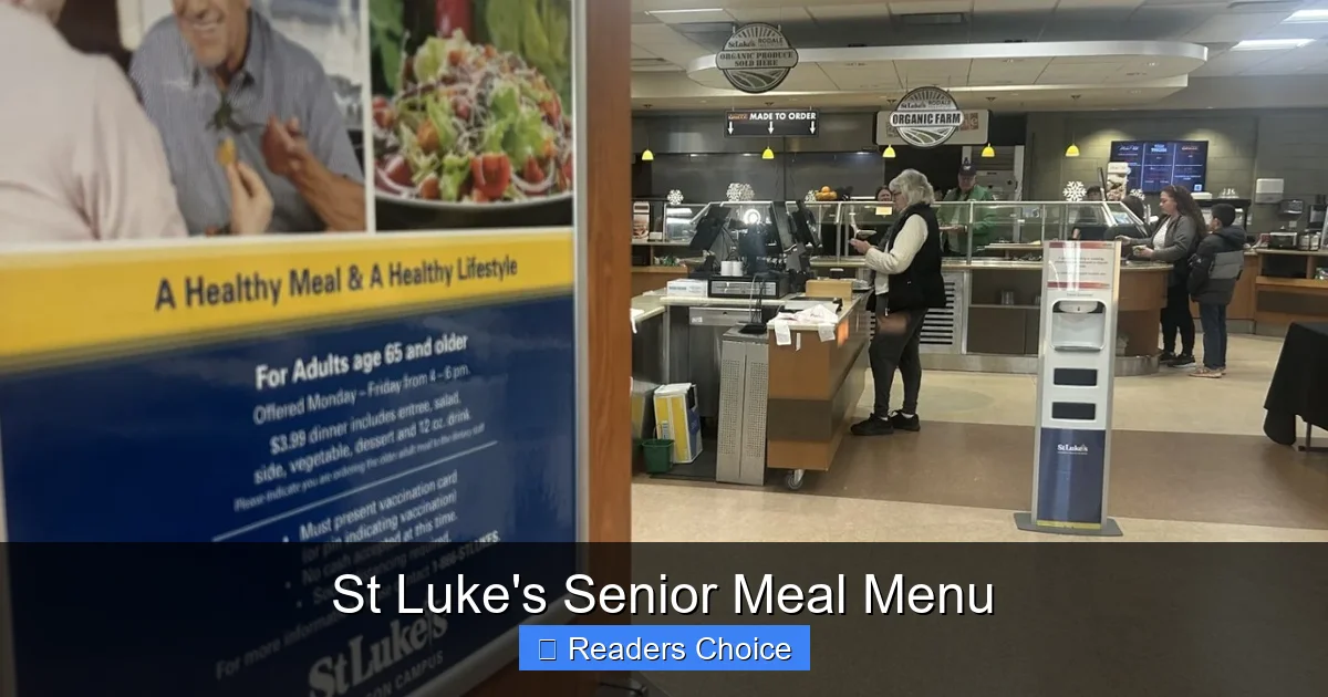 St Luke's Senior Meal Menu