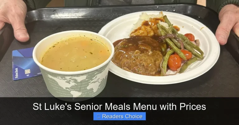 St Luke's Senior Meals Menu with Prices